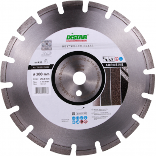 Круг алмазный 1A1RSS/C1-W (300x2,8/1,8x9x25,4-18 F4) Distar Bestseller Abrasive (13085129022)