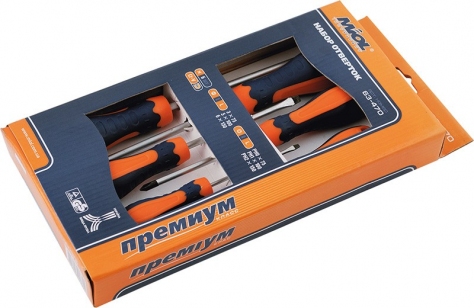 Набор отверток шлиц и крест MIOL CRV 6 предм. 63-470