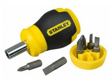 Отвертка STANLEY Multibit Stubby с 6-ю сменными битами