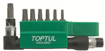 Набор бит 1/4 TORX T10H-T40H + Гобр.перех. 8ед. TOPTUL GAAL0801